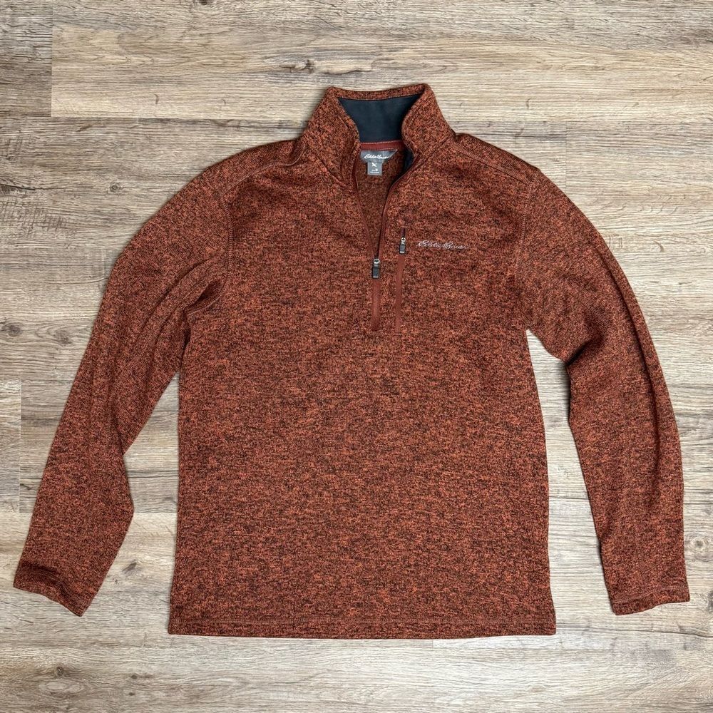 Eddie Bauer Burnt Orange Quarter-Zip Pullover